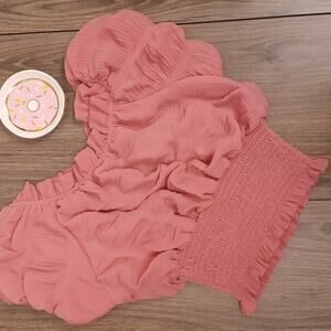 NWT Forever 21 pink ruffled top sz S